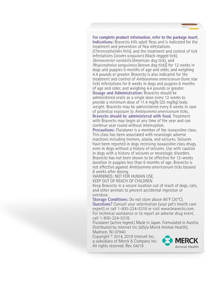 BRAVECTO Flea & Tick Chew for Dogs 20–40kg –1000mg Fluralaner - Image 2